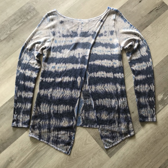Hard Tail Tie Dye Split Back Long Sleeve Blue White sz Medium - Picture 5 of 7